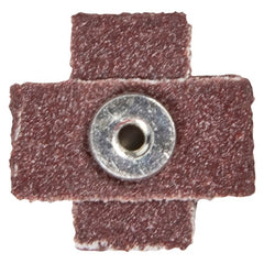 3″ × 3″ × 1 1/2″ Cross Pad 8-Ply 80 Grit 1/4-20 Eyelet Aluminum Oxide - Caliber Tooling