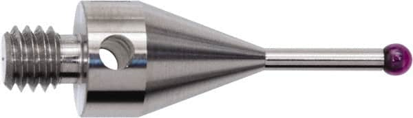 Renishaw - 0.315 Inch Ball Diameter, Stainless Steel Stem, M4 Thread, Ruby Point Ball Tip CMM Stylus - 0.63 Inch Working Length, 0.2362 Inch Stem Diameter, 0.63 Inch Overall Length - Caliber Tooling