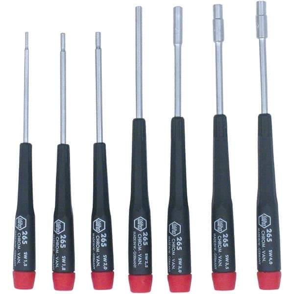 Wiha - 7 Piece, 1.5 to 4mm Nut Driver Set - Standard Shaft, Precision Tapered Handle - Caliber Tooling