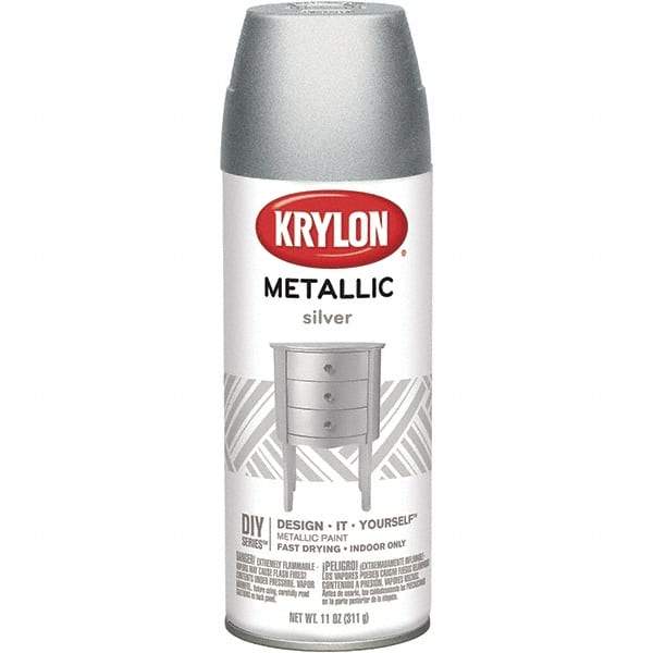 Krylon - Silver, Metallic, Aerosol Spray Paint - 15 to 20 Sq Ft per Can, 16 oz Container - Caliber Tooling