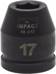 Armstrong - 3/4" Drive 17mm Standard Impact Socket - 6 Points, 1-7/8" OAL - Caliber Tooling