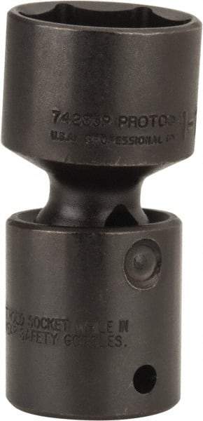 Proto - 1/2" Drive 1-1/8" Standard Universal Impact Socket - 6 Points, 3" OAL - Caliber Tooling