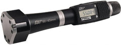 Fowler - 4 to 6", 115mm Gage Depth, 0.001mm Resolution, Ratchet Stop Thimble, Electronic Inside Hole Micrometer Set - Caliber Tooling