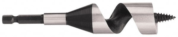 DeWALT - 1-1/4", 7/16" Diam Hex Shank, 17" Overall Length with 12" Twist, Ship Auger Bit - Caliber Tooling