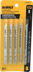 DeWALT - 4" Long, 8 Teeth per Inch, Cobalt Jig Saw Blade - Toothed Edge, 1/4" Wide x 0.06" Thick, T-Shank - Caliber Tooling