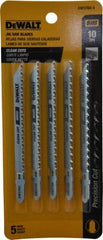 DeWALT - 4" Long, 10 Teeth per Inch, Cobalt Jig Saw Blade - Toothed Edge, 1/4" Wide x 0.06" Thick, T-Shank - Caliber Tooling