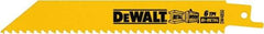 DeWALT - 6" Long, Bi-Metal Reciprocating Saw Blade - Straight Profile, 6 TPI, Toothed Edge, Universal Shank - Caliber Tooling