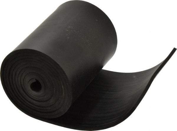 Made in USA - 1/8" Thick x 4" Wide x 60" Long, Plain Backed Buna-N Rubber Strip - Stock Length, 60 Shore A Durometer, 2,500 psi Tensile Strength, -20 to 170°F, Black - Caliber Tooling