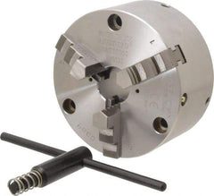 Buck Chuck Company - 3 Jaws, 5" Diam, Self Centering Manual Lathe Chuck - Front Mount, Adjustable, 5,500 Max RPM, 1.28" Through Hole Diam, Forged Steel - Caliber Tooling