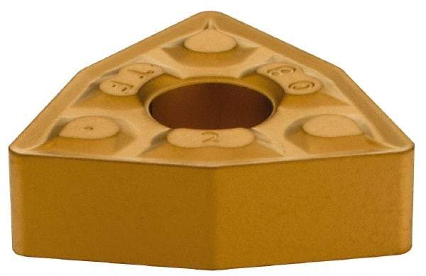 Iscar - WNMG432 TF Grade IC9250 Carbide Turning Insert - TiCN/Al2O3/TiN Finish, 80° Trigon, 1/2" Inscr Circle, 3/16" Thick, 1/32" Corner Radius - Caliber Tooling