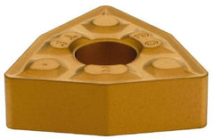 Iscar - WNMG432 TF Grade IC9250 Carbide Turning Insert - TiCN/Al2O3/TiN Finish, 80° Trigon, 1/2" Inscr Circle, 3/16" Thick, 1/32" Corner Radius - Caliber Tooling