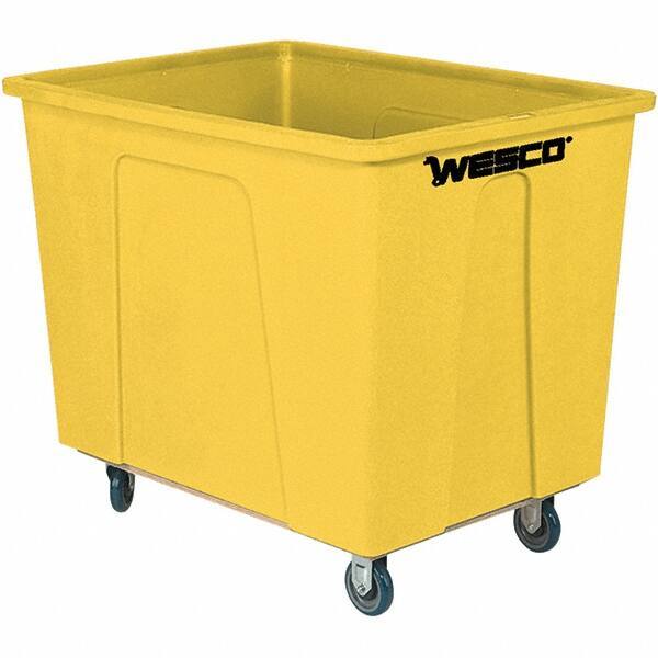 Wesco Industrial Products - 450 Lb Load Capacity, 8 Bushels, Plastic Box Truck - 24" Wide x 35" Long x 29-3/4" High, Yellow - Caliber Tooling