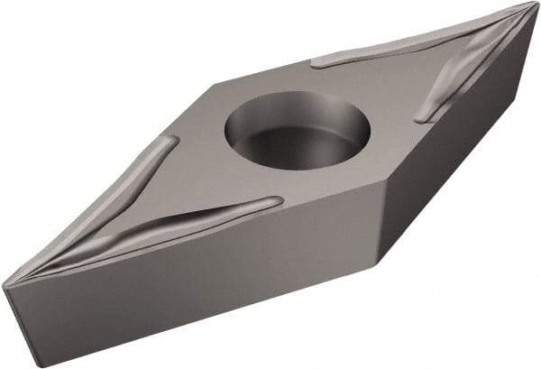 Sandvik Coromant - VBGT332 UM Grade H13A Carbide Turning Insert - Uncoated, 35° Diamond, 3/8" Inscr Circle, 3/16" Thick, 1/32" Corner Radius - Caliber Tooling