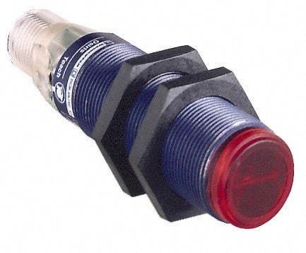 Telemecanique Sensors - 4 Pin M12 Connector, 30m Nominal Distance, Shock and Vibration Resistant, Through Beam Photoelectric Sensor - 12 to 24 VDC, 250 Hz, PBT, 76mm Long x 18mm Wide x 1.7 Inch High - Caliber Tooling