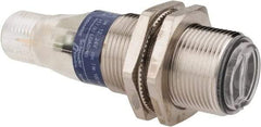 Telemecanique Sensors - 4 Pin M12 Connector, 0.1m Nominal Distance, Shock and Vibration Resistant, Diffused Photoelectric Sensor - 12 to 24 VDC, 500 Hz, Nickel Plated Brass, 2.36 Inch Long x 0.71 Inch Wide - Caliber Tooling