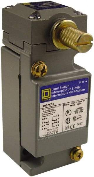 Square D - DPDT, 2NC/2NO, Multiple VAC Levels, Screw Terminal, Rotary Head Actuator, General Purpose Limit Switch - 1, 2, 4, 6, 12, 13, 6P NEMA Rating, IP66 IPR Rating - Caliber Tooling