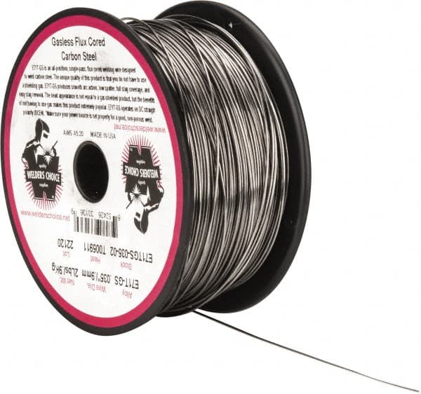 Welding Material - E71T-GS, 0.035 Inch Diameter, Flux Core, Gasless, MIG Welding Wire - 2 Lb. Roll - Exact Industrial Supply