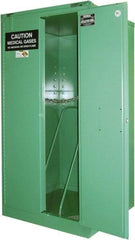 Securall Cabinets - 1 Door, Green Steel Standard Safety Cabinet for Flammable and Combustible Liquids - 46" High x 23" Wide x 18" Deep, Self Closing Door, 3 Point Key Lock, D, E Cylinder Capacity - Caliber Tooling