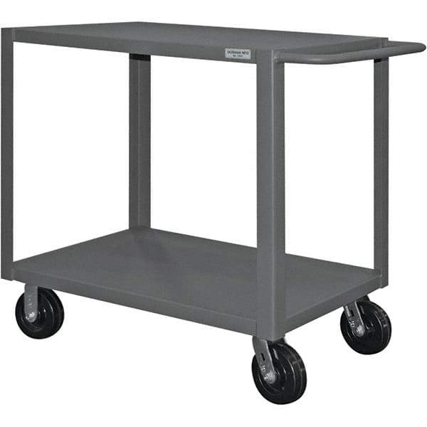 Durham - 4,000 Lb Capacity, 30" Wide x 48" Long x 37-1/2" High Heavy Duty Service Cart - 2 Shelf, Steel - Caliber Tooling