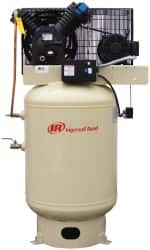 Ingersoll-Rand - 10 hp, 120 Gal Stationary Electric Vertical Air Compressor - Three Phase, 175 Max psi, 35 CFM, 230 Volt - Caliber Tooling