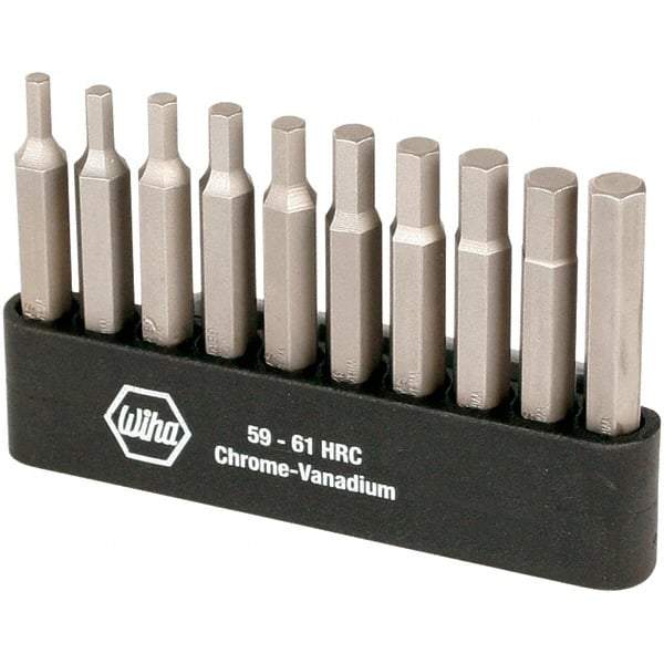 Wiha - 10 Piece, 1/4" Drive Screwdriver Power Bit Set - 1/4" Hex - Caliber Tooling