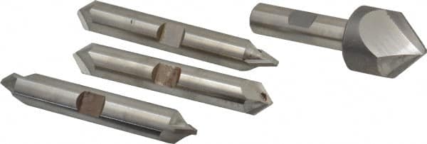 Hertel - 4 Piece 1" Cutter Head Diam, Cobalt Chamfer Mill Set - Caliber Tooling