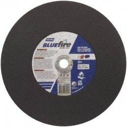 Norton - 14" 36 Grit Zirconia Alumina Cutoff Wheel - 7/64" Thick, 1" Arbor, 4,365 Max RPM, Use with Stationary Tools - Caliber Tooling