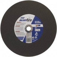 Norton - 14" 36 Grit Zirconia Alumina Cutoff Wheel - 7/64" Thick, 1" Arbor, 4,365 Max RPM, Use with Stationary Tools - Caliber Tooling