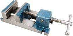 Gibraltar - 6" Jaw Opening Capacity x 2" Throat Depth, Drill Press Vise - 6" Wide Jaw, Stationary Base, Rapid Acting, 16-1/2" OAL x 3" Overall Height, Cast Iron - Caliber Tooling