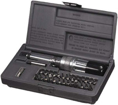 SK - 29 Piece, 2 to 36 In/Lb, Industrial Adjustable Torque Limiting Screwdriver Kit - 1/4" Drive - Caliber Tooling