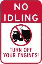 NMC - "Turn Off Your Engine", 18" Long x 12" Wide, Aluminum Safety Sign - Use for Workplace/Safety - Caliber Tooling