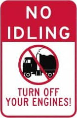 NMC - "Turn Off Your Engine", 18" Long x 12" Wide, Aluminum Safety Sign - Use for Workplace/Safety - Caliber Tooling