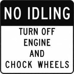 NMC - "No Idling Turn Off Engines and Chock Wheels", 24" Long x 24" Wide, Aluminum Safety Sign - Use for Workplace/Safety - Caliber Tooling