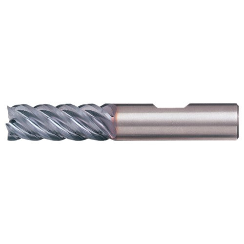 ‎7/16″ × 7/16″ × 9/16″ × 2-1/2″ RHS / RHC Solid Carbide 5-Flute High-Performance End Mill for Steel - Bright - Exact Industrial Supply