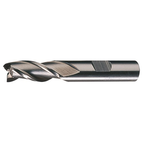 ‎9/16″ × 1/2″ × 1-3/8″ × 3-3/8″ RHS / RHC HSS HSS Single End 3-Flute Center Cutting Finishing End Mill - TiN - Exact Industrial Supply