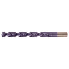 8.50mm RHS / RHC HSS-CO 8% (M42) 135 Degree Split Point Q-Cobalt Wide Land Parabolic Jobber Drill - TiAlN - Exact Industrial Supply