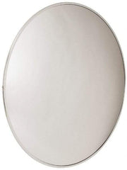 PRO-SAFE - Indoor Round Convex Safety, Traffic & Inspection Mirrors - Acrylic Lens, Laminated Hardboard Backing, 48" Diam x 3-1/4" High, 50' Max Covered Distance - Caliber Tooling