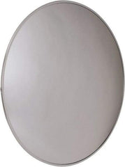 PRO-SAFE - Outdoor Round Convex Safety, Traffic & Inspection Mirrors - Acrylic Lens, Laminated Hardboard Backing, 48" Diam x 3-1/4" High, 50' Max Covered Distance - Caliber Tooling