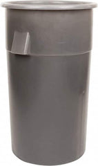 Bayhead Products - 55 Gal Gray Round Trash Can - Polyethylene, 40" High - Caliber Tooling