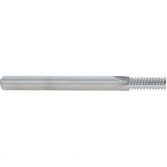 Scientific Cutting Tools - 3/8-16 Thread, 5/16" Shank Diam, Bright Coating, Solid Carbide Straight Flute Thread Mill - 4 Flutes, 3-1/2" OAL, 3/8" Min Noml Diameter - Caliber Tooling