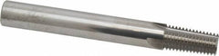 Scientific Cutting Tools - 1/4-18, 3/8-18 Thread, 7/16" Shank Diam, Bright Coating, Solid Carbide Straight Flute Thread Mill - 4 Flutes, 3-1/2" OAL, 1/4" Min Noml Diameter - Exact Industrial Supply