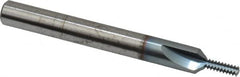 Scientific Cutting Tools - #8-32 Thread, 1/4" Shank Diam, TiCN Coating, Powdered Metal Straight Flute Thread Mill - 3 Flutes, 2-1/2" OAL, #8 Min Noml Diameter - Caliber Tooling