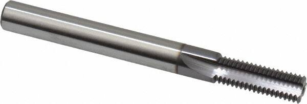 Scientific Cutting Tools - 5/16-28 Thread, 1/4" Shank Diam, TiCN Coating, Powdered Metal Straight Flute Thread Mill - 3 Flutes, 2-1/2" OAL, 5/16" Min Noml Diameter - Caliber Tooling