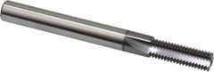 Scientific Cutting Tools - 5/16-28 Thread, 1/4" Shank Diam, TiCN Coating, Powdered Metal Straight Flute Thread Mill - 3 Flutes, 2-1/2" OAL, 5/16" Min Noml Diameter - Caliber Tooling