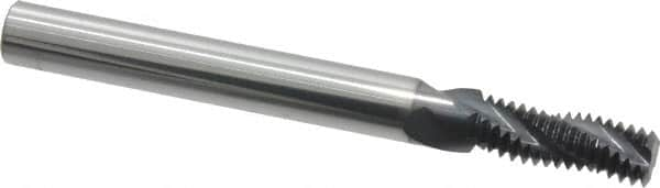 Scientific Cutting Tools - 5/16-24 UNF, 0.235" Cutting Diam, 3 Flute, Solid Carbide Helical Flute Thread Mill - Internal/External Thread, 0.684" LOC, 2-1/2" OAL, 1/4" Shank Diam - Caliber Tooling