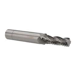 Scientific Cutting Tools - 1/2-13 UNC, 0.4" Cutting Diam, 4 Flute, Solid Carbide Helical Flute Thread Mill - Internal/External Thread, 1.108" LOC, 3-1/2" OAL, 1/2" Shank Diam - Caliber Tooling