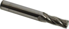 Scientific Cutting Tools - 9/16-16 UN, 0.45" Cutting Diam, 4 Flute, Solid Carbide Helical Flute Thread Mill - Internal/External Thread, 1.088" LOC, 3-1/2" OAL, 1/2" Shank Diam - Exact Industrial Supply