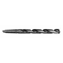 Taper Shank Drill Bit: 0.5938″ Dia, 2MT, 118 °, High Speed Steel Oxide Finish, 8.625″ OAL, Standard Point, Chipbreaker Flute