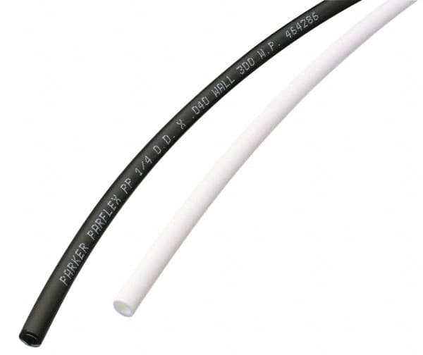 Parker - 1/4" ID x 3/8" OD, 1/16" Wall Thickness, 500' Long, Polypropylene Tube - White, 300 Max psi, 0 to 200°F - Caliber Tooling