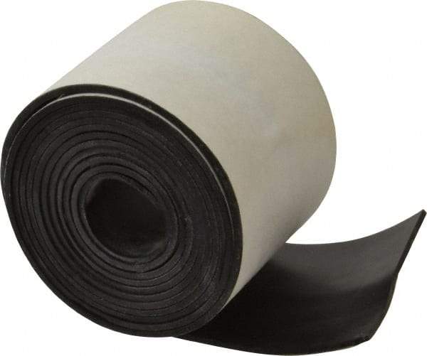 Made in USA - 1/16" Thick x 2" Wide x 60" Long, Adhesive Backed Buna-N Rubber Strip - Stock Length, 60 Shore A Durometer, 2,500 psi Tensile Strength, -20 to 170°F, Black - Caliber Tooling